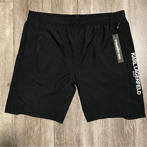 Karl Lagerfeld Perforated Logo Black Shorts Men's Size XL Comfort Activewear NEW